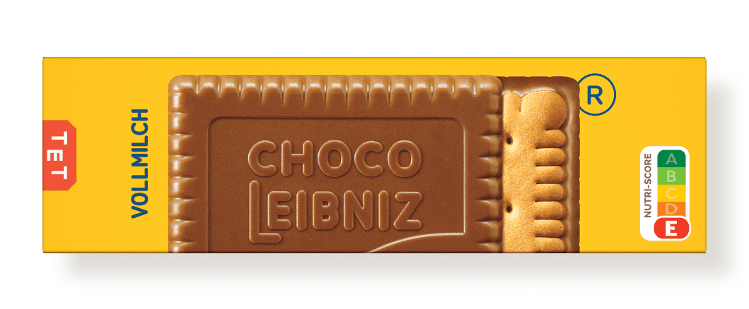 LEIBNIZ Choco Vollmilch Verpackung mit Nutri-Score E Label