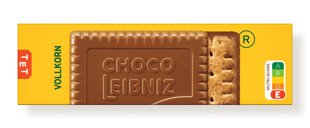 LEIBNIZ Choco Vollkorn Verpackung mit Nutri-Score E Label