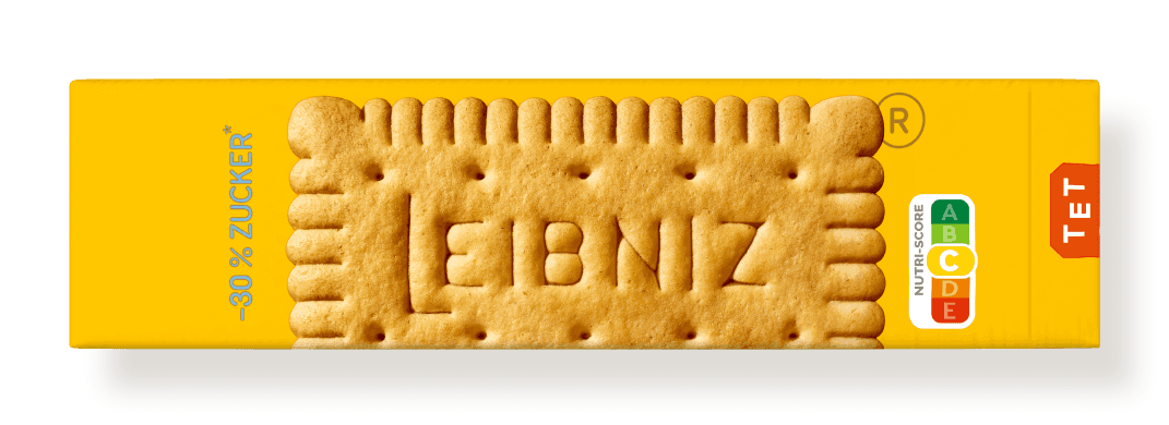 Verpackung der LEIBNIZ Butterkekse -30 % Zucker