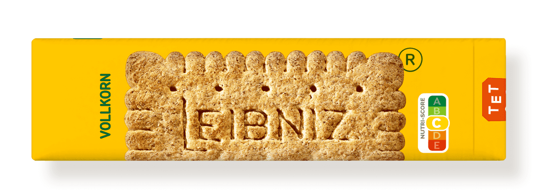 LEIBNIZ Vollkornkeks Verpackung mit Nutri-Score C Label