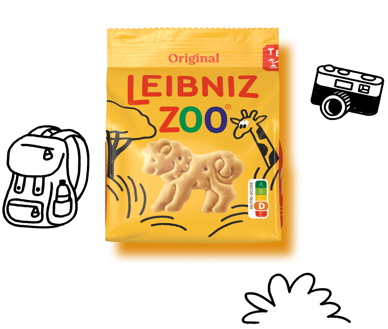 Verpackung der LEIBNIZ ZOO Original Kekse mit einem Keks in Form eines Löwen