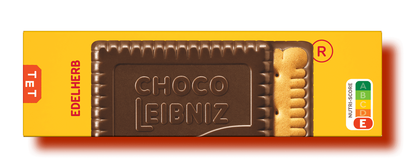 LEIBNIZ Choco Edelherb Verpackung mit Nutri-Score E Label