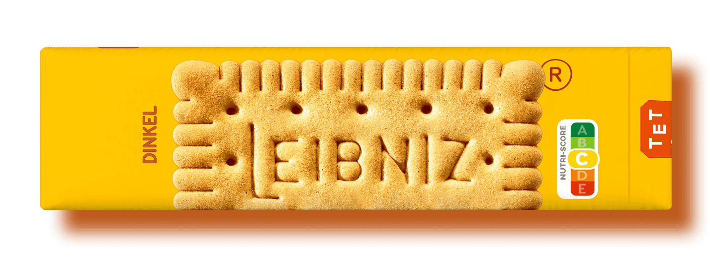 LEIBNIZ Dinkelkeks Verpackung mit Nutri-Score C Label