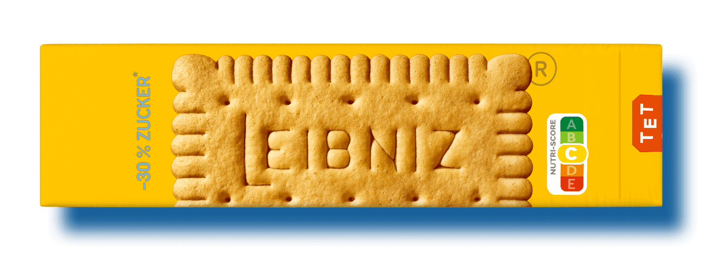 Verpackung der LEIBNIZ Butterkekse -30 % Zucker