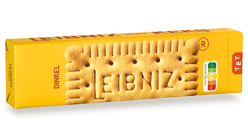 LEIBNIZ Dinkelkeks Verpackung mit Nutri-Score C Label