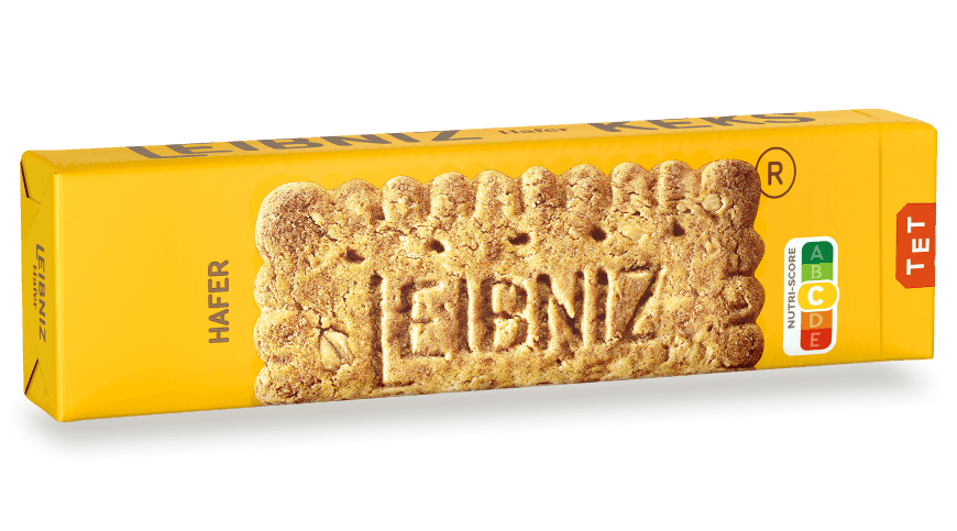 LEIBNIZ Haferkeks Verpackung mit Nutri-Score C Label