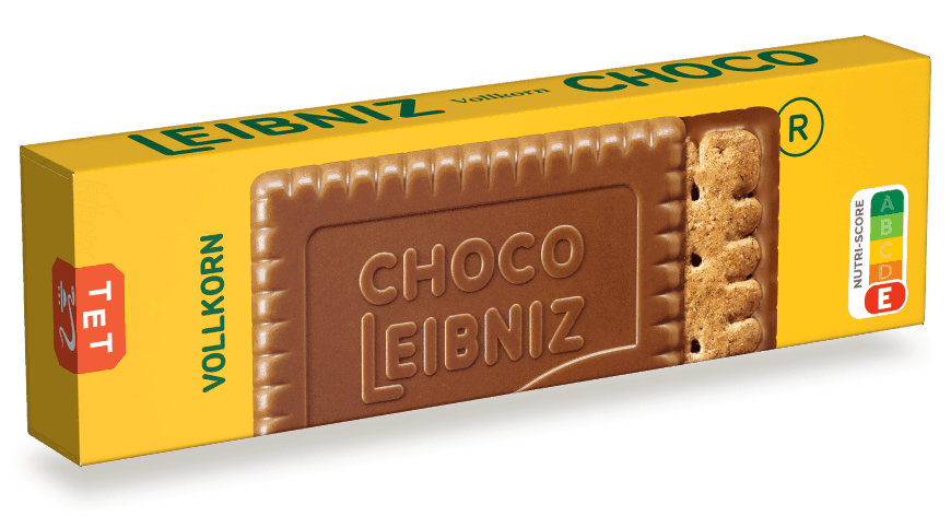 LEIBNIZ Choco Vollkorn Verpackung mit Nutri-Score E Label